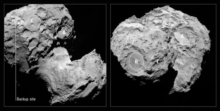 possible landing sites