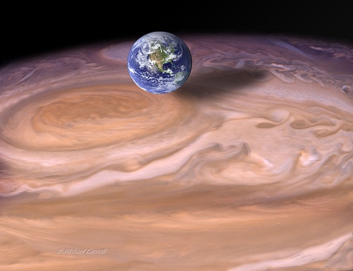 red spot vs. earth