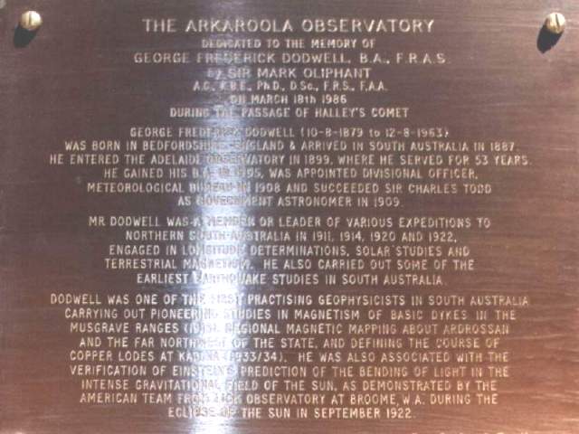Arkaroola plaque