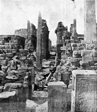 Karnak hall rubble