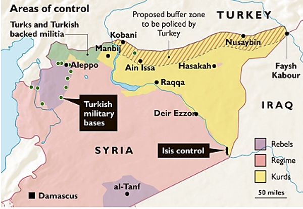 Syria areas of control